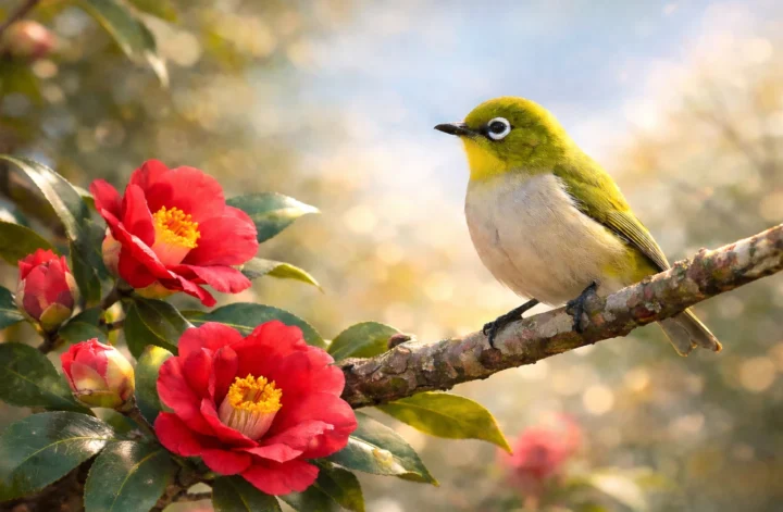 小さなさえずりが整える周波数──メジロが運んできた、自然からの新年の贈りもの